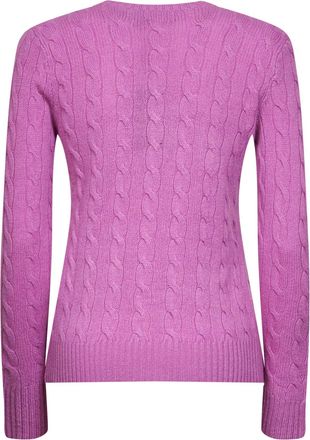 Polo Ralph Lauren Womens Cable-Knit Sweater Wool-Cashmere Purple