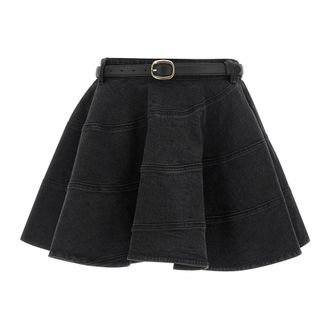 Self Portrait Dames, Rokken, Zwart, Maat: XS Denim