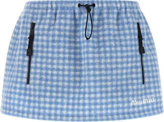 Miu Miu Blue Checks Mini Skirt