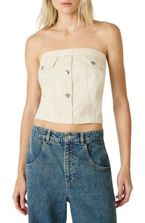 Steve Madden Rietta Strapless Denim Top in Natural at Nordstrom, Size X-Small