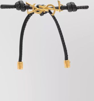 Saint Laurent cassandre leather cord bracelet knot detail