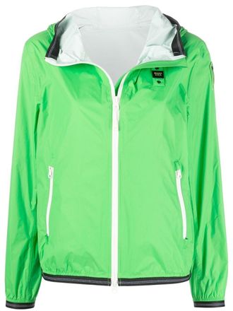 Blauer contrast-trimmed track jacket - women - Polyamide - 40 - Green