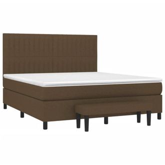 vidaXL Vidaxl - Cama Box Spring Con Colch&oacute;n Tela Marr&oacute;n Oscuro 160x200 Cm
