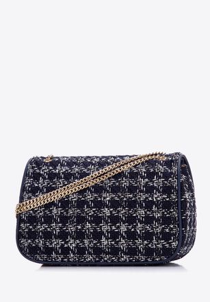 Wittchen Dames Boucl&eacute; Messenger Bag met Ketting, Marineblauw