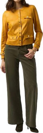 Joseph Ribkoff Foiled Faux Suede Jacket In Medallion