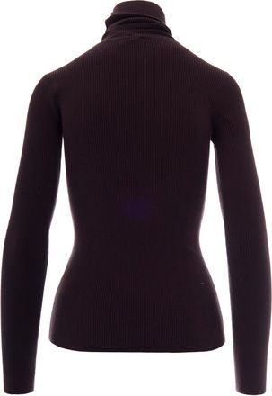Elisabetta Franchi Womens Turtleneck Sweater Dark Chocolate Lyocell Jumpers