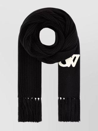 Off-white virgin wool scarf