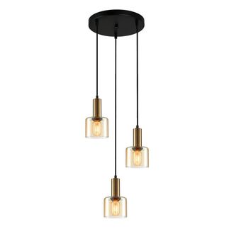 Netlighting Santia Modern 3 Light Cluster Pendant Ceiling Light E27 in Copper