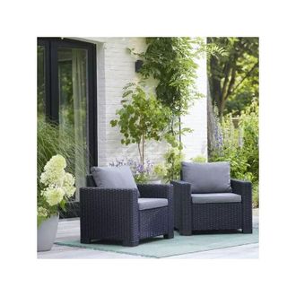 Keter Set 2 poltrone california grafite con cuscino