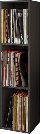 ebuy24 Ebuy24 - Vcm Wood Records Shelf Estante De Soporte Con 3 Compartimentos Para 100 Records Dimensiones: Al. 107 X An. 34 X T. 30 Cm - Platto (negro)