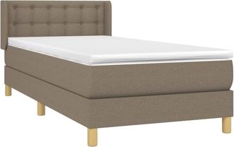 vidaXL Cama Box Spring Con Colch&oacute;n Tela Gris Taupe 90x200 Cm Vidaxl