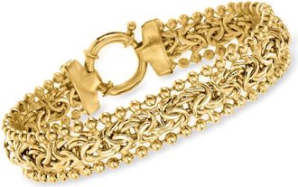 Ross-Simons 18kt Gold Over Sterling Byzantine Beaded-Edge Bracelet