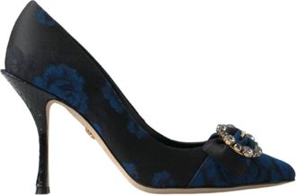Dolce & Gabbana Blauwe Bloemen Kristal Hakken Pumps - Dames - Pumps - Blauw - 36 EU - Schoenen