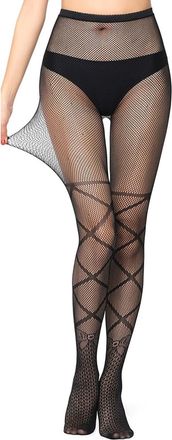 Generic Patterned Tights Pack Women Long Tube Suspender Sexy Socks Sexy Silk Stockings Women Tights for Winter Skin (K, One Size)
