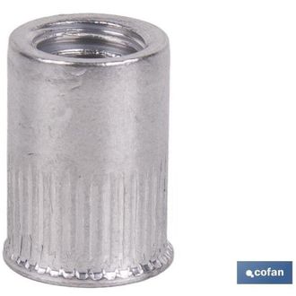 cofan Tuercas Remachables Cil&iacute;ndricas Ranuradas Fondo Abierto Cabeza Reducida Aluminio M10 X 19,5