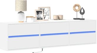 vidaXL Vidaxl - Mueble De Tv De Pared Con Led Blanco 180x31x45 Cm