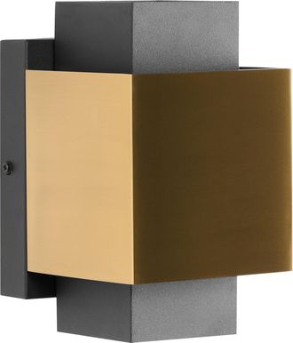 Beliani L&aacute;mpara Led De Pared Para Exterior De Metal Estilo Moderno Puerta Principal Porche Lat&oacute;n Timok
