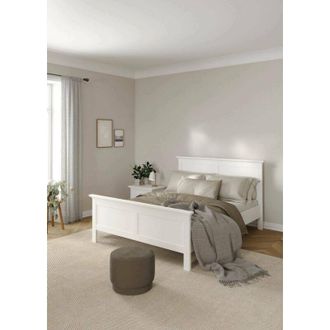 Dmora Dmora - Cama Plaza Y Media Christelle, Sommier Para Dormitorio, Estructura De Cama, Estructura Del Sostenedor Del Colch&oacute;n, 213x172 H110 Cm, Blanco