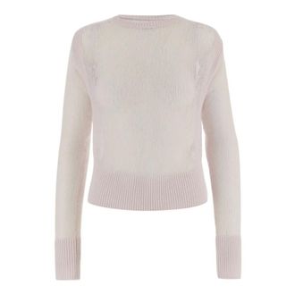 SA SU PHI Cashmere Knitwear, female, Pink, Size: XL Cashmere Crew-neck Sweater