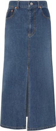 sacai Denim Skirts, female, Blue, Size: M Denim Midi Skirt