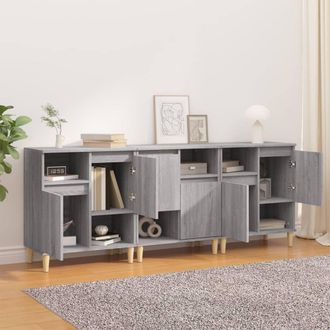Berkfield Home Sideboards 3 pcs Grey Sonoma 60x35x70 cm Engineered Wood | Size: 60 x 35 x 70 cm
