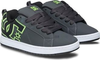 DC Sneaker DC SHOES Court Graffik, Herren, Gr. 6,5(38,5), gr&uuml;n (grau, schwarz, gr&uuml;n), Obermaterial:57.05% Leder, 28.2% Synthetikmaterial, 13.87% Microfas