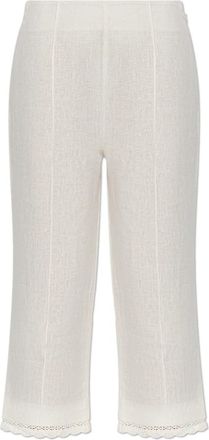 Poss&eacute; Effi Pants - Dames - Vrijetijds broeken - Beige - M - Linnen - Broeken