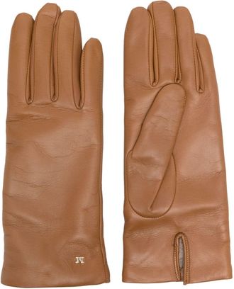 Max Mara Spalato leather gloves - women - Wool/Lamb Skin - 7.5 - Brown