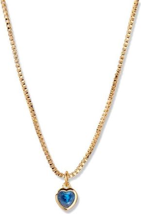 Brook & York Mackenzie Birthstone Heart Pendant Necklace in Gold/September at Nordstrom