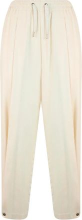 Herno Broek met Verstelbare Taille - Dames - Broeken - Beige - M - Polyester - Broeken