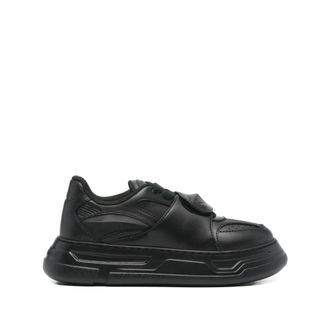 Emporio Armani Schoenen, Heren, Zwart, 44 EU, Leer, Leather Sneakers