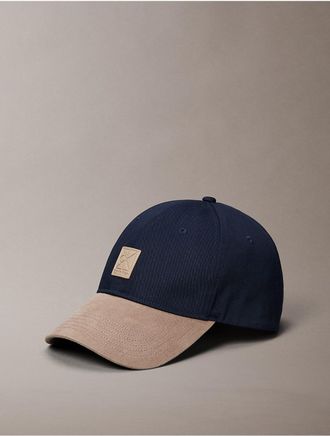 Calvin Klein Mens Emblem Logo Colorblock Baseball Cap - Blue