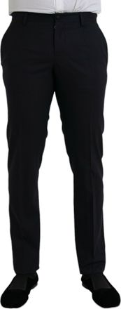 Dolce & Gabbana Dark Blue Wool Slim Fit Formal Mens Pants