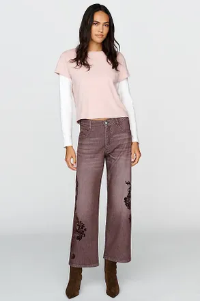 Pilcro Celeste Mid Rise Cropped Boyfriend Jeans