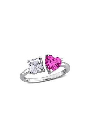 Delmar Lab Created Pink Sapphire & Lab Created White Sapphire Ring at Nordstrom Rack, Size 8