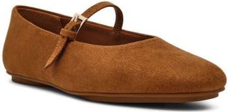 Anne Klein Connie Mary Jane Flat in Hazelnut Suede at Nordstrom, Size 6.5