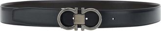 Ferragamo Black Gancini Solid Reversible Belt