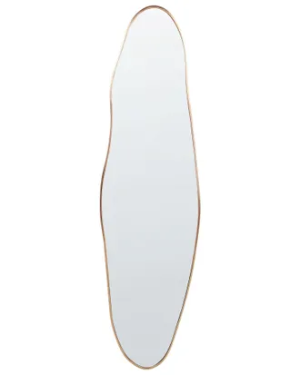 Beliani Specchio Moderno A Parete Con Cornice In Metallo E Alluminio Di Forma Irregolare Con Ganci Oro Salnis