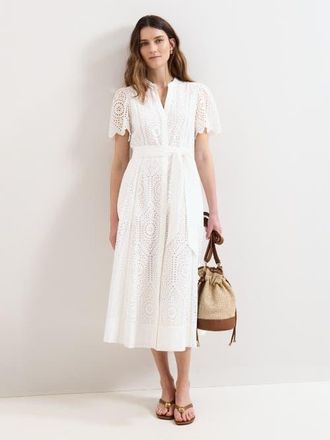 Phase Eight Aletta Midi Dress in White at Nordstrom, Size 12
