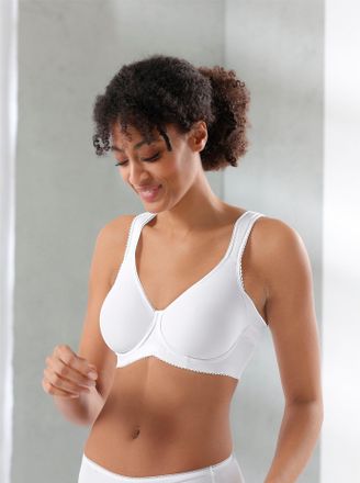 Miss Mary Of Sweden Entlastungs-BH MISS MARY, Damen, Gr. 100, Cup B, weiss (wei&szlig;), 86% Polyamid, 11% Elasthan, 3% Polyester, BHs Entlastungs-BH