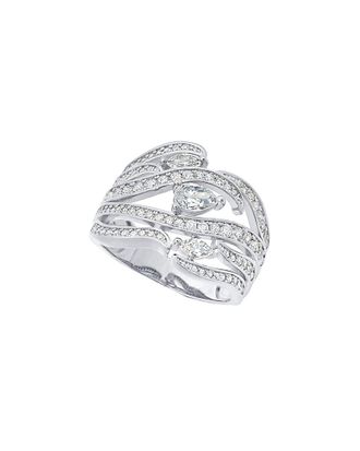 Crislu Platinum Plated Silver Cz Ring