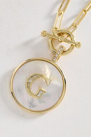 Melinda Maria Love Letters Initial Medallion Necklace