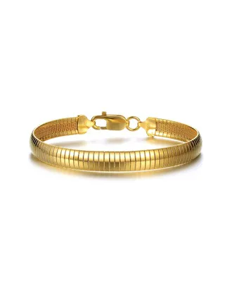Rachel Glauber 14K Over Silver Omega Bracelet