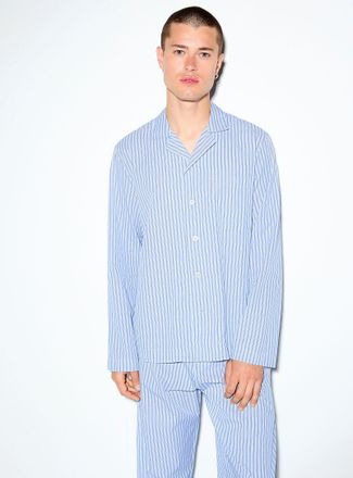 Tekla Mens Hessel pinstriped poplin shirt