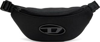 Diesel Black Waist Bag With Satin Black Logo Plaque