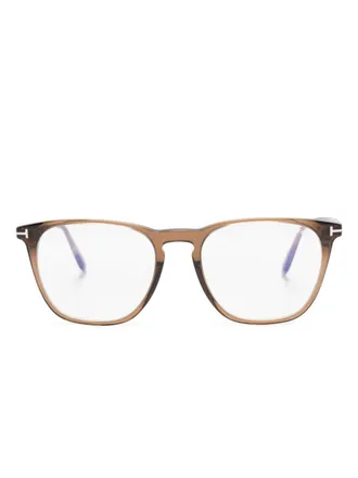 Tom Ford Eyewear square-frame glasses - unisex - Acetate - 52 - Brown