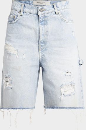 Golden Goose Journey Distressed Long Denim Shorts