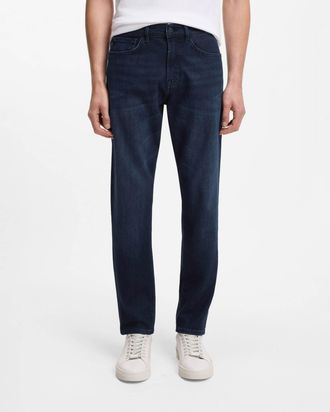 Boss Orange by Hugo Boss Mens ONYX BO Tapered-Fit Jeans in Dark Blue Cotton - Size 34W/34L