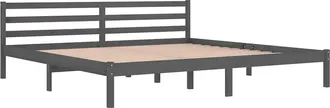 ITYhome Ityhome - Estructura De Cama Sin Colch&oacute;n Madera De Pino Gris 200x200 Cm Vidaxl
