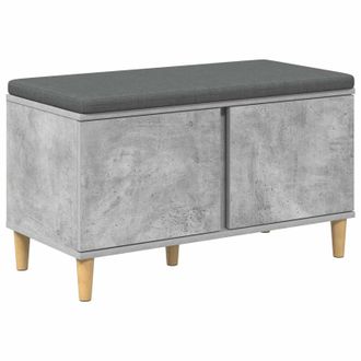 vidaXL Banco De Entrada Con Coj&iacute;n Gris Concreto 80 X 38 X 46 Cm Vidaxl
